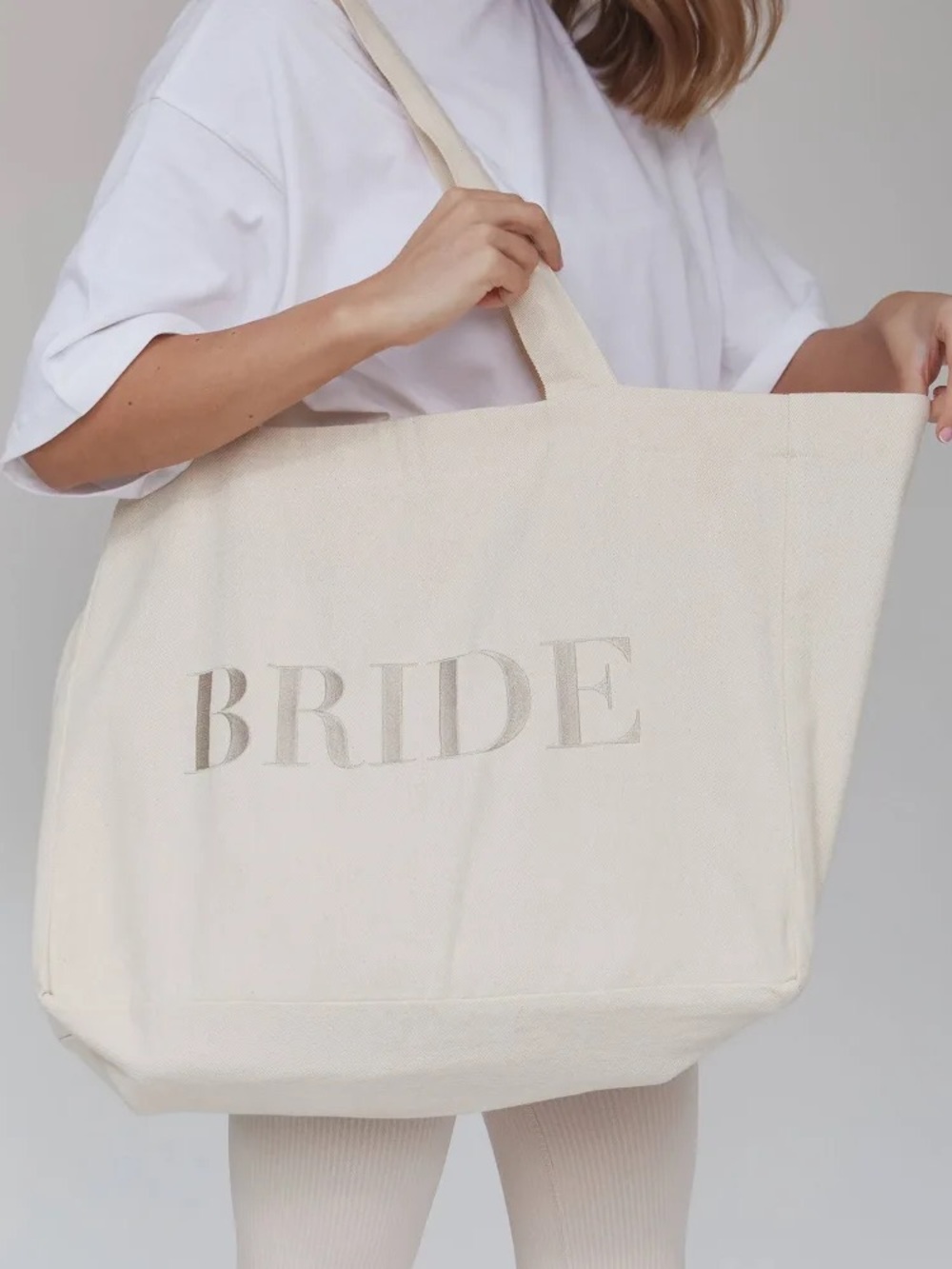 Bride Canvas Tote Bag in Cream Six Stories